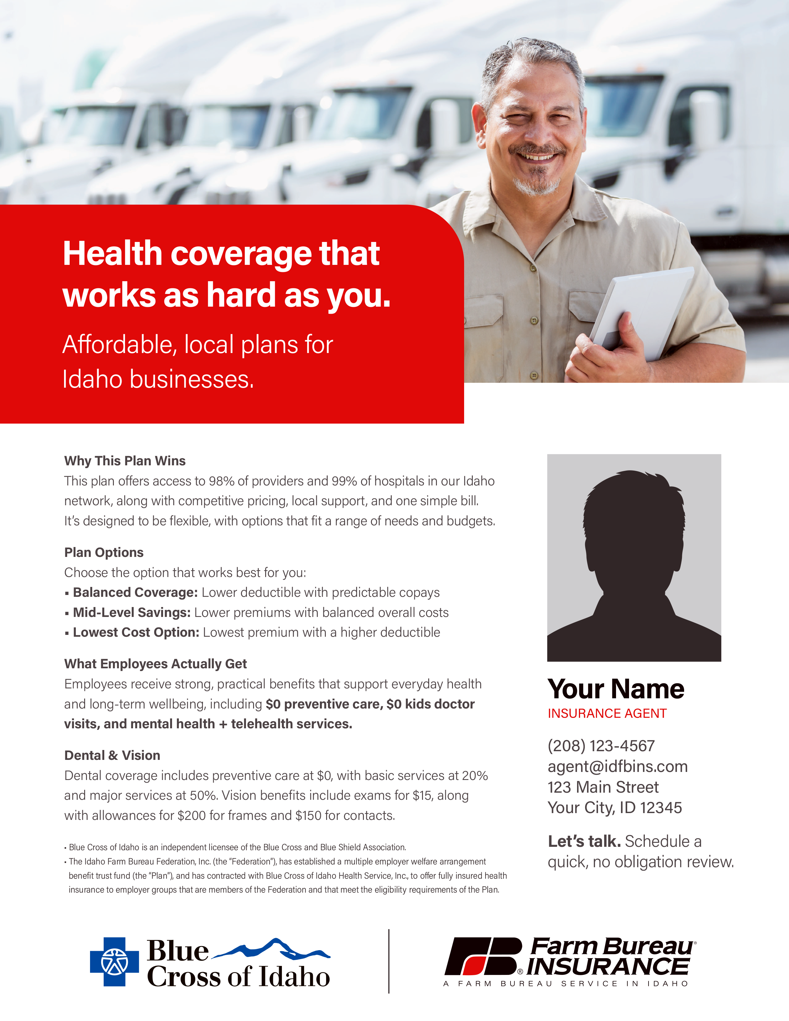 Blue Cross Of Idaho Health Plans Product Information Sheet