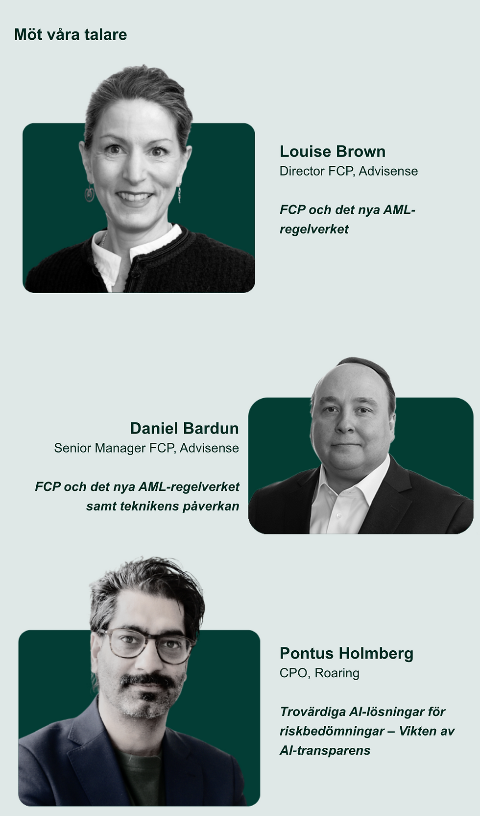 VÄLKOMMEN PÅ AFTERWORK OM FCP, NYA AML-REGELVERKET & AI TILLSAMMANS MED Roaring OCH Advisense