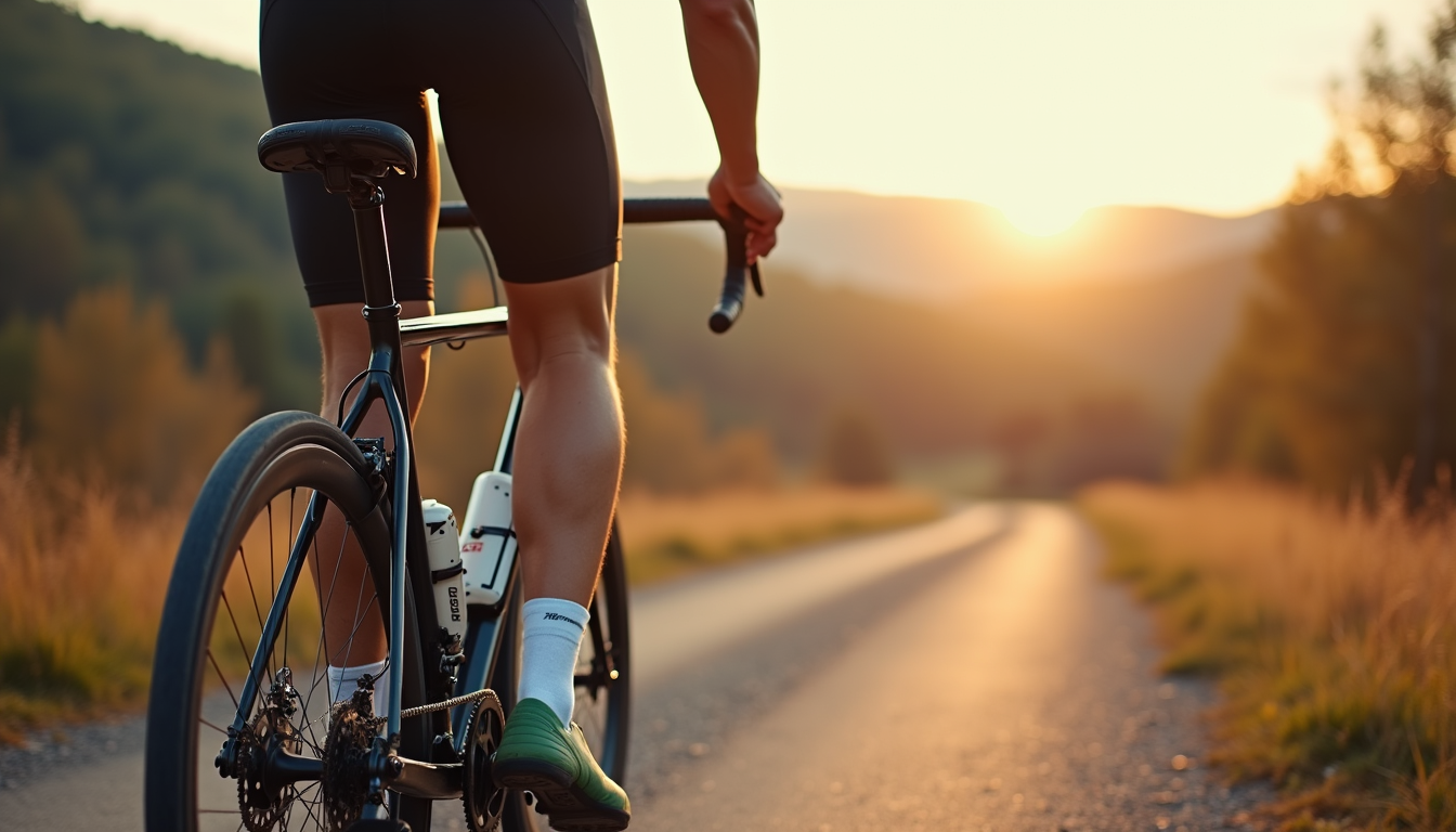 Vue rapprochée d’un cycliste ajustant ses sacoches sur un vélo gravel