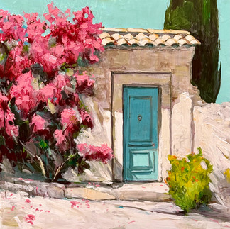 plein air painting of the French Riviera at the Nouvelle Galerie Massillon for Christmas 2025 Marc Dalessio, Angie Brooksby