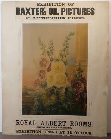 george Baxter Hollyhocks exhibition poster