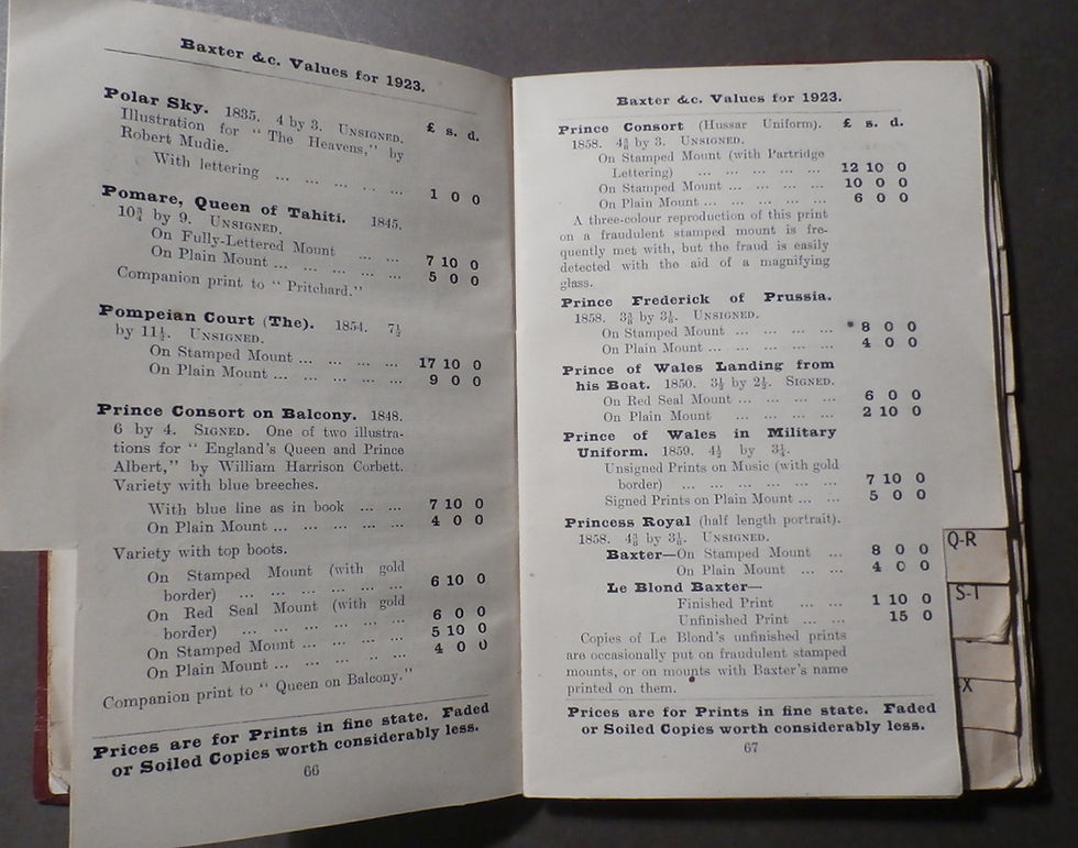 Thumbnail: George Baxter colour printer victorian - Baxter Values – 1923