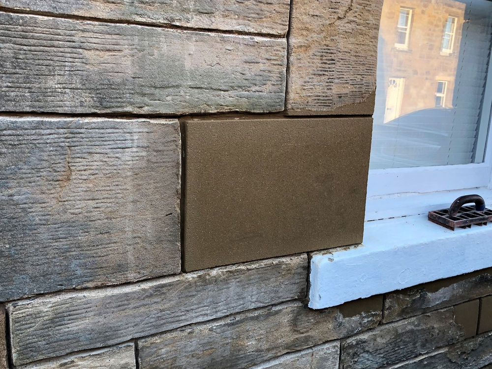 Lime mortar stone repair