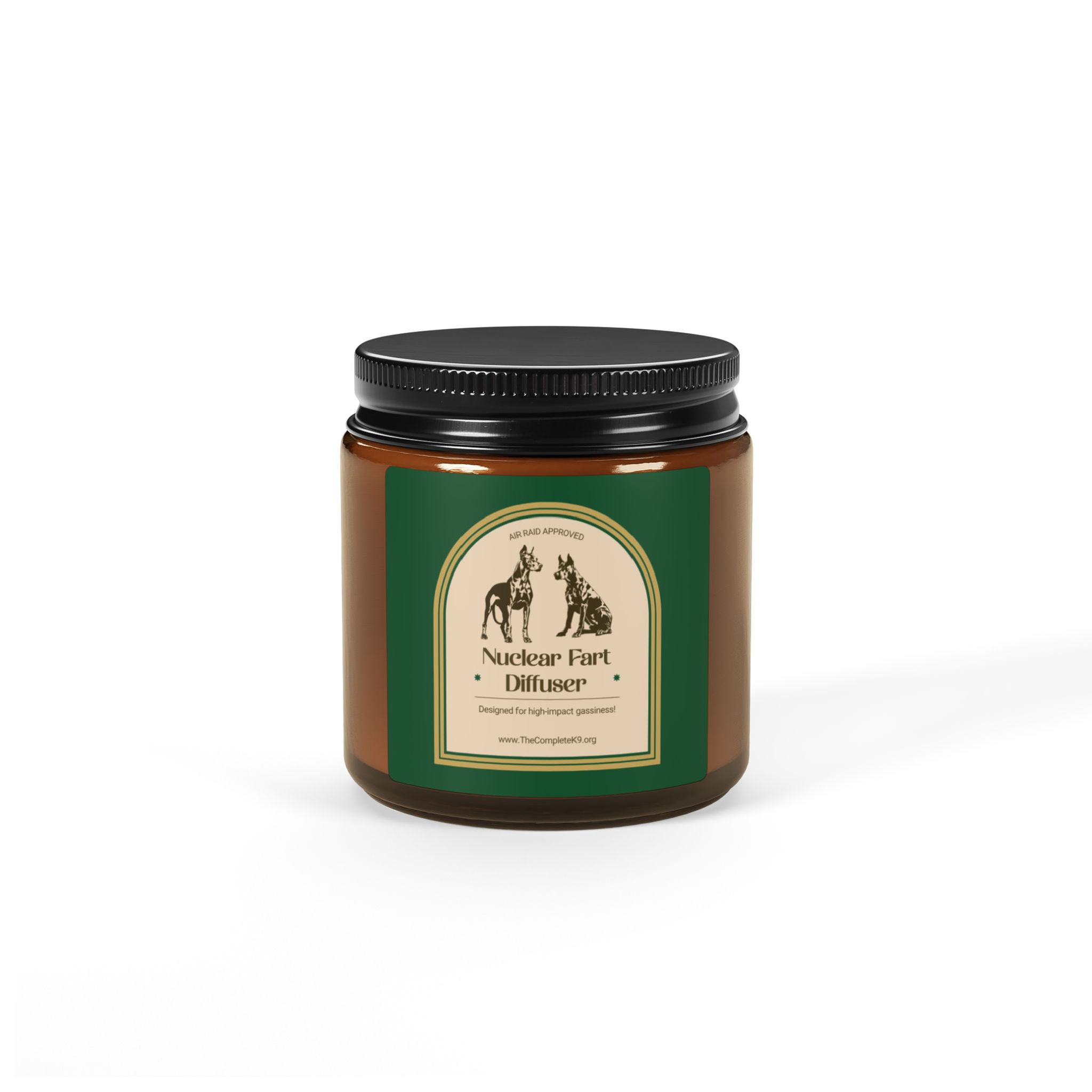 Nuclear Fart Diffuser - Funny Scented Soy Candle (Multi-Size, Amber Jar)