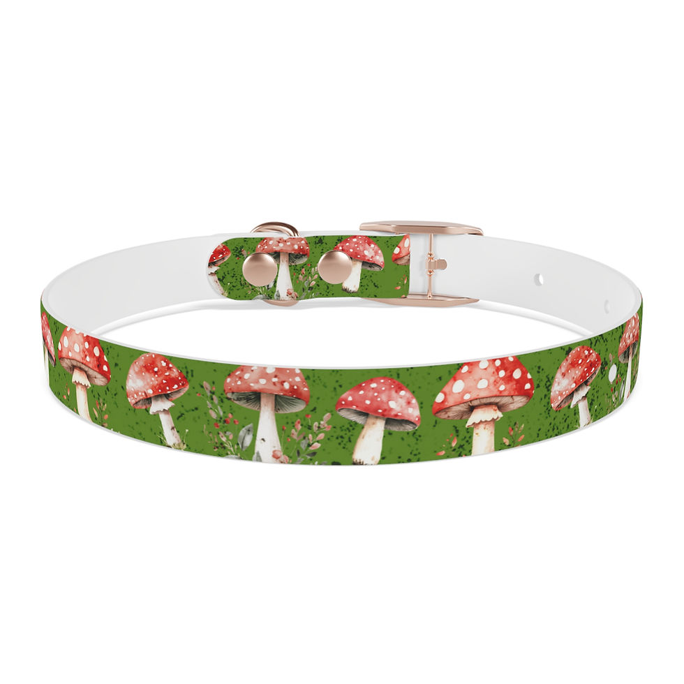 Thumbnail: Mushroom Forest Dog Collar - Waterproof and Hypoallergenic 