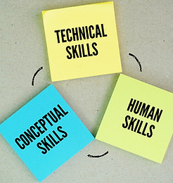 Three words Technical, human, and conceptual skills individually responsible for the proce