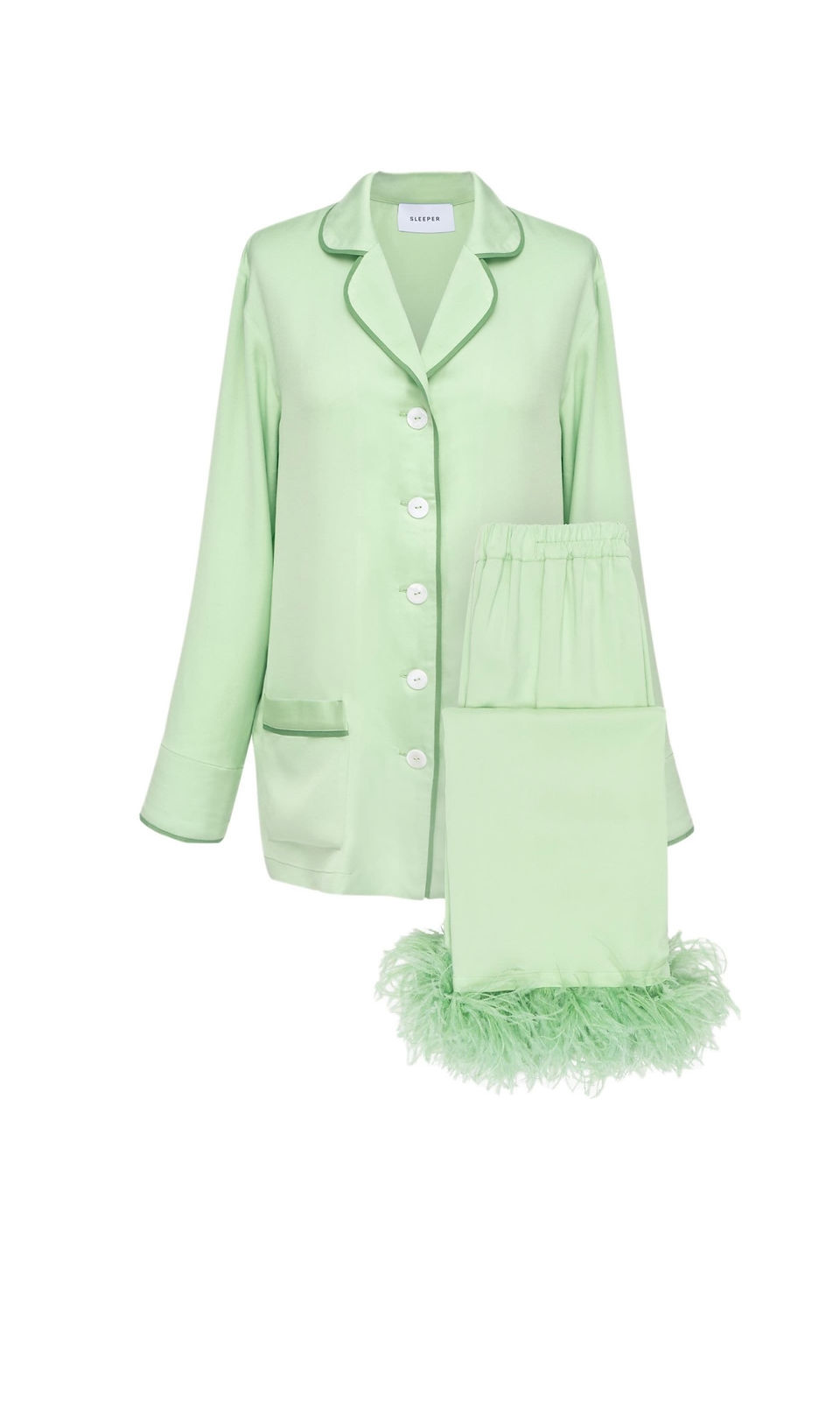 Sleeper Feather-Embellished Pajama Set