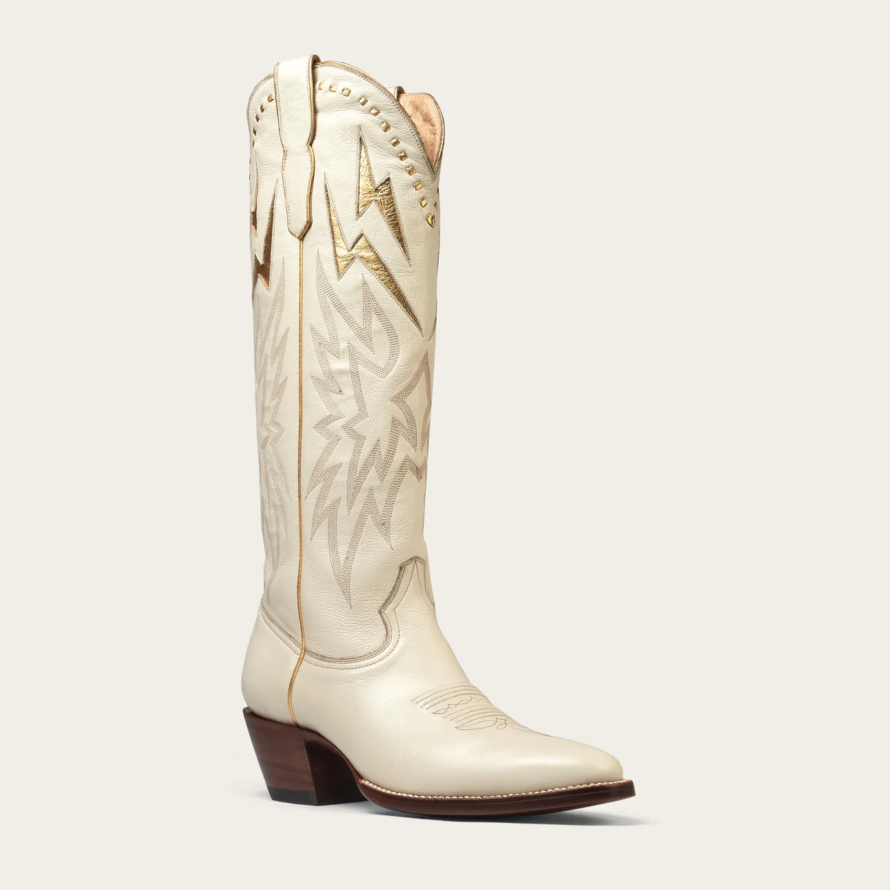 City Boots Bone & Gold Lightning Boot