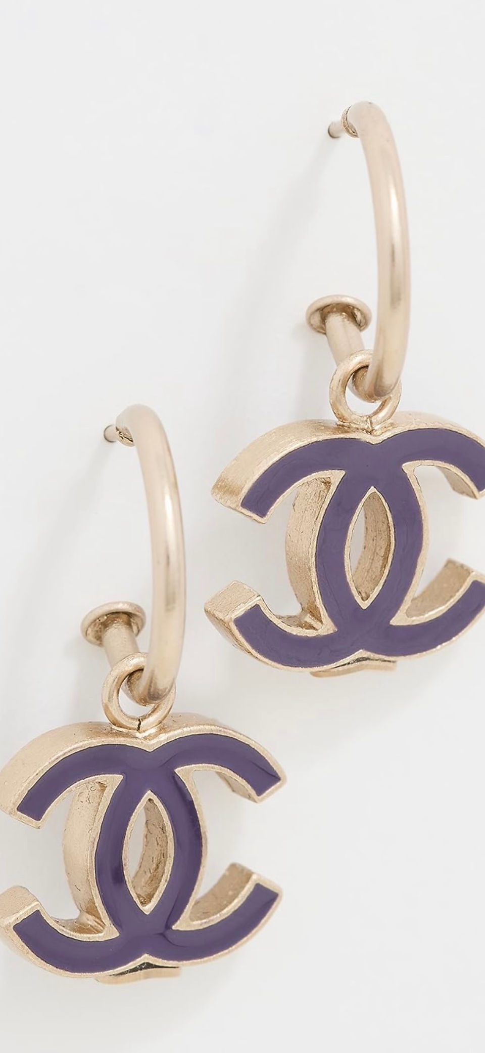 Chanel Purple Enamel Earrings