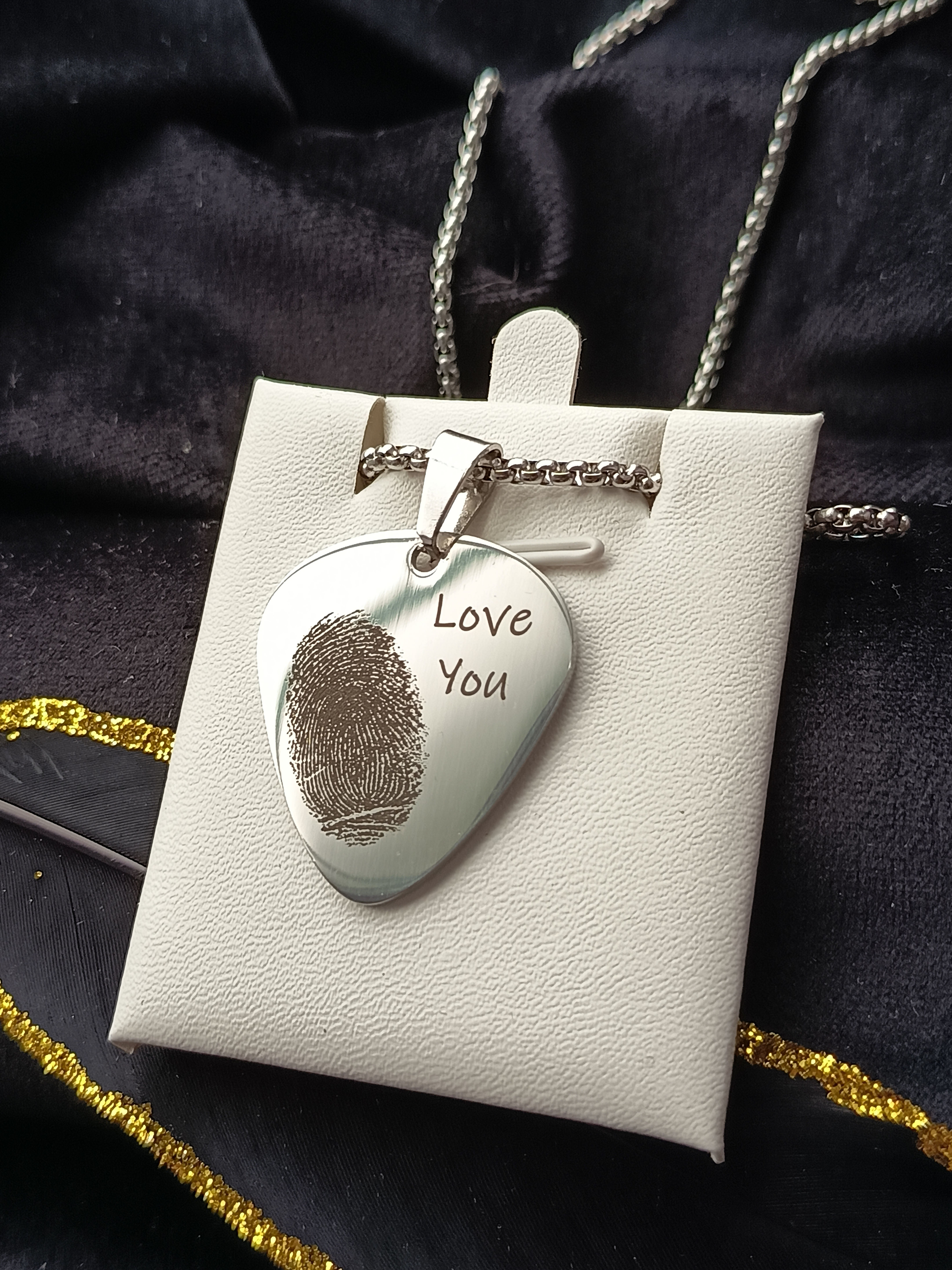 Pendentif gravé "Médiator" (bijou souvenir gravé)