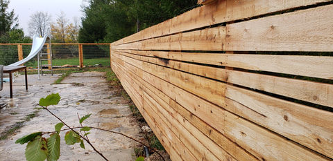 New horizontal wooden fence