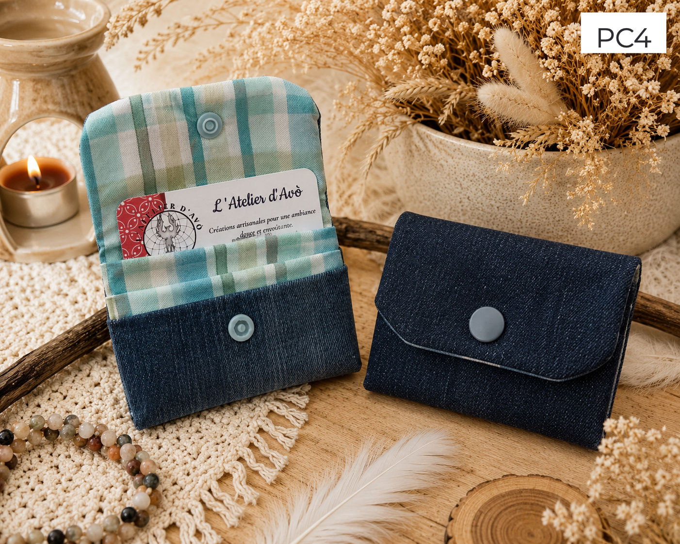 porte Cartes artisanal - Jeans& Coton PC4