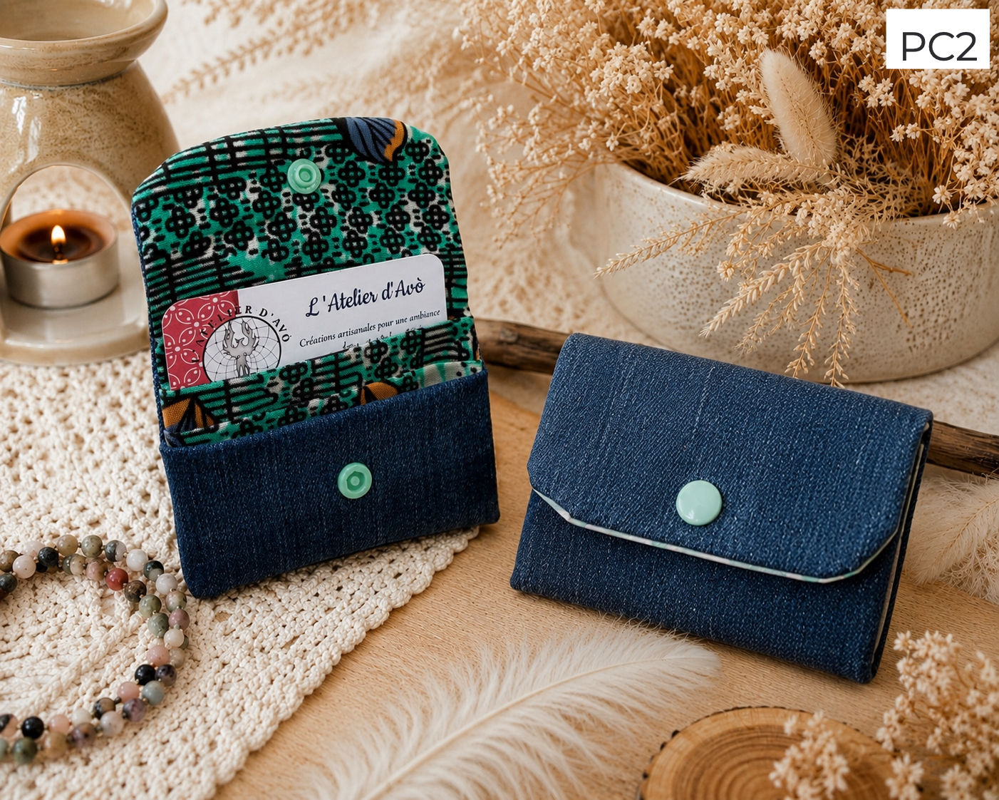 Porte Cartes artisanal - Jean& Coton PC2