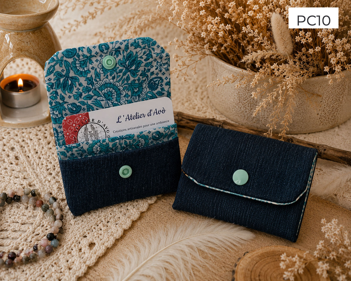Porte Cartes artisanal - Jeans & Coton - PC10