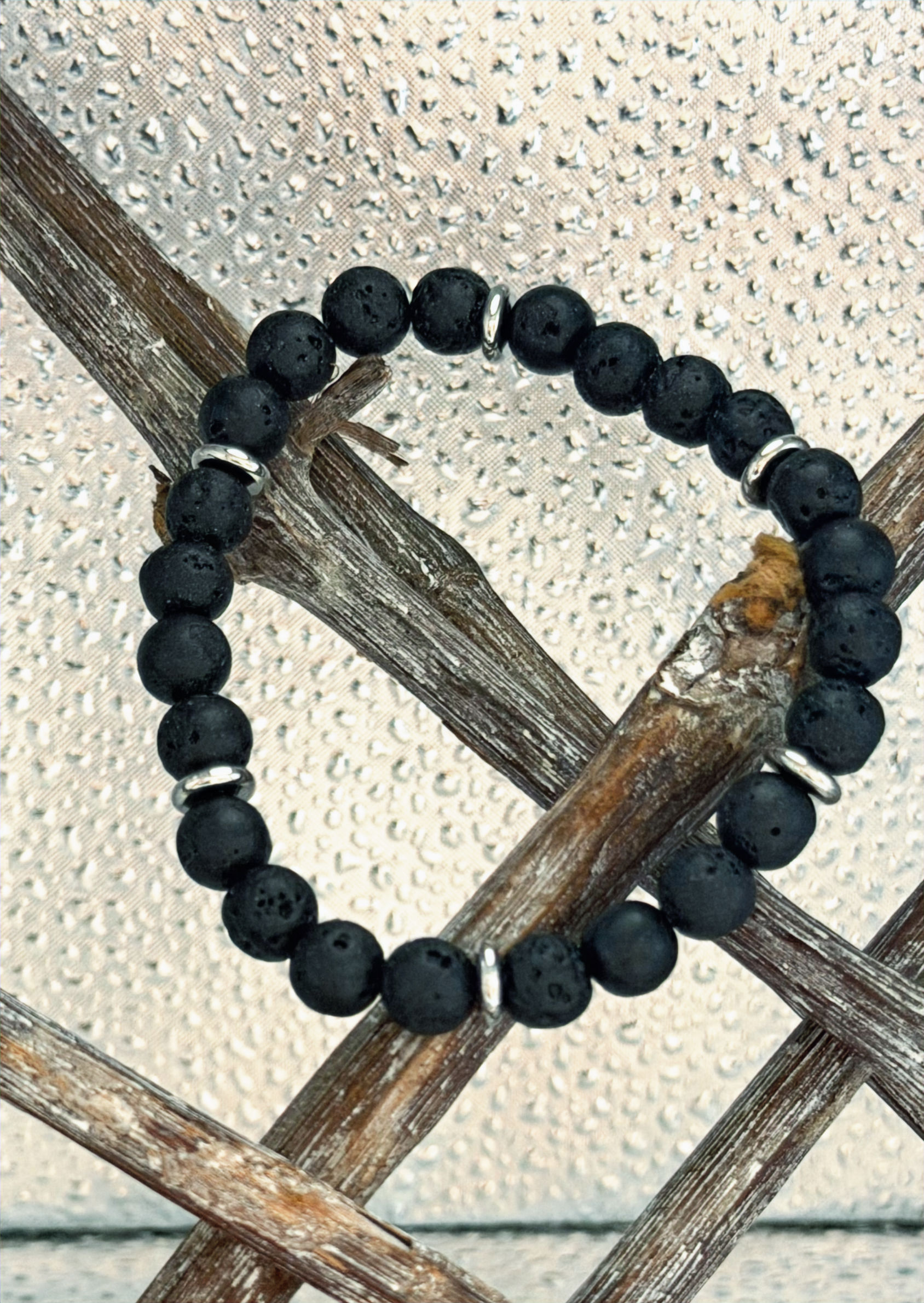 Bracelet Perles de lave 8mm - 19 cm