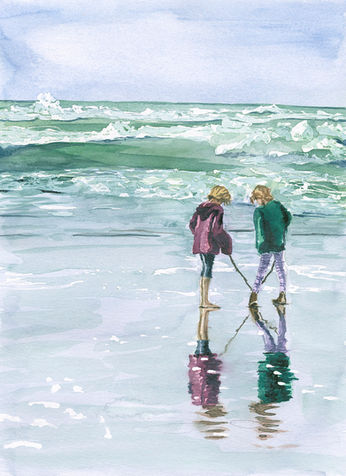 Reflection, 8" x 11", Watercolor, Copyright Aislinn Longano