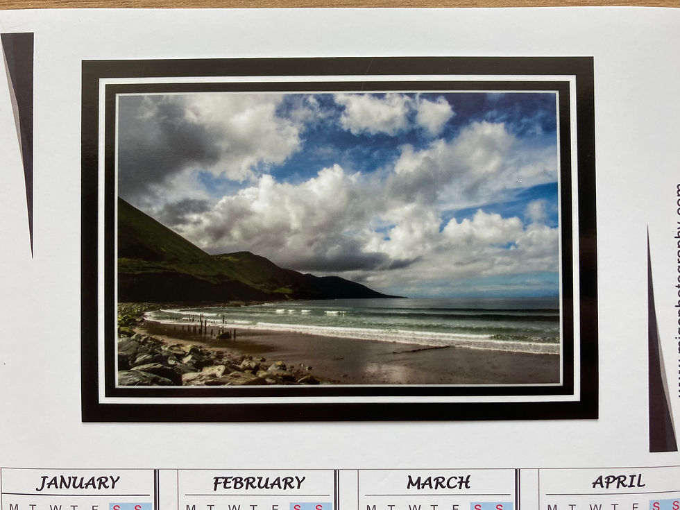 Thumbnail: Coastal scene photography A5 calendar magnet for fridge close-up