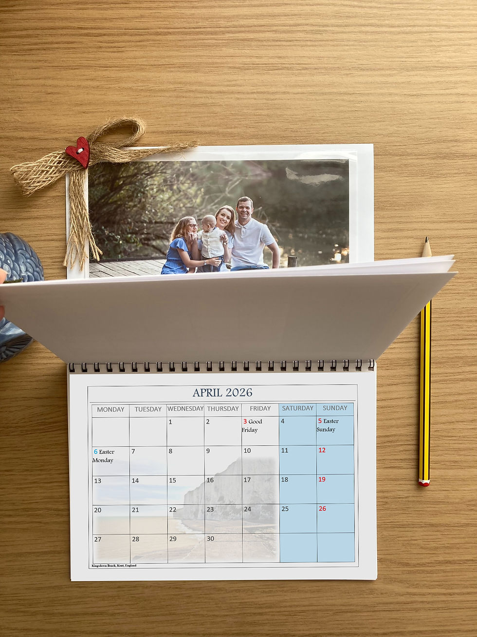 Thumbnail: Personalised Slip In Photo Magnetic Calendar For Fridge