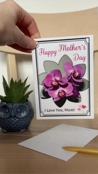 Thumbnail: Personalised Mother's Day Card With Orchid Flowers
