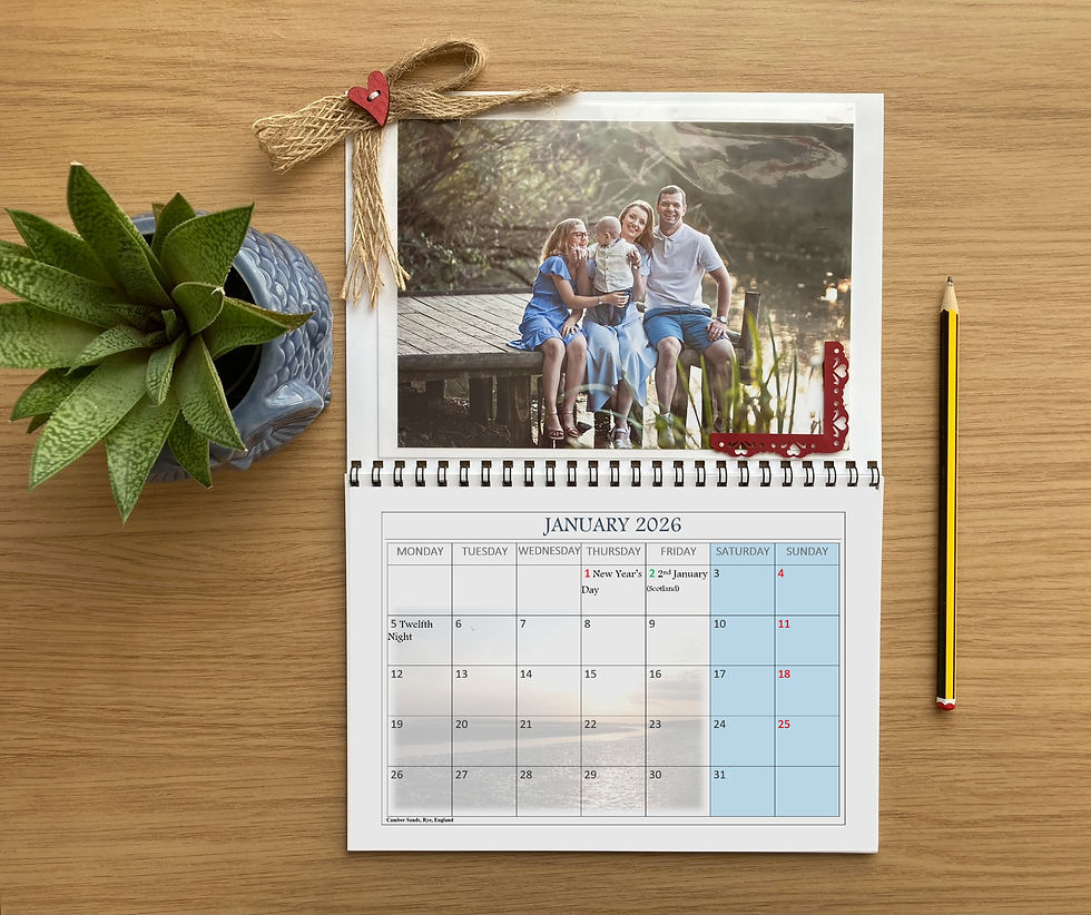 Thumbnail: Personalised Slip In Photo Magnetic Calendar For Fridge