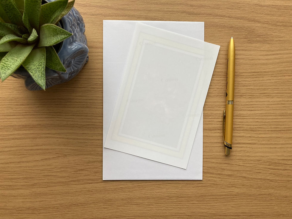 Thumbnail: Flat any occasion card flipped over, blank