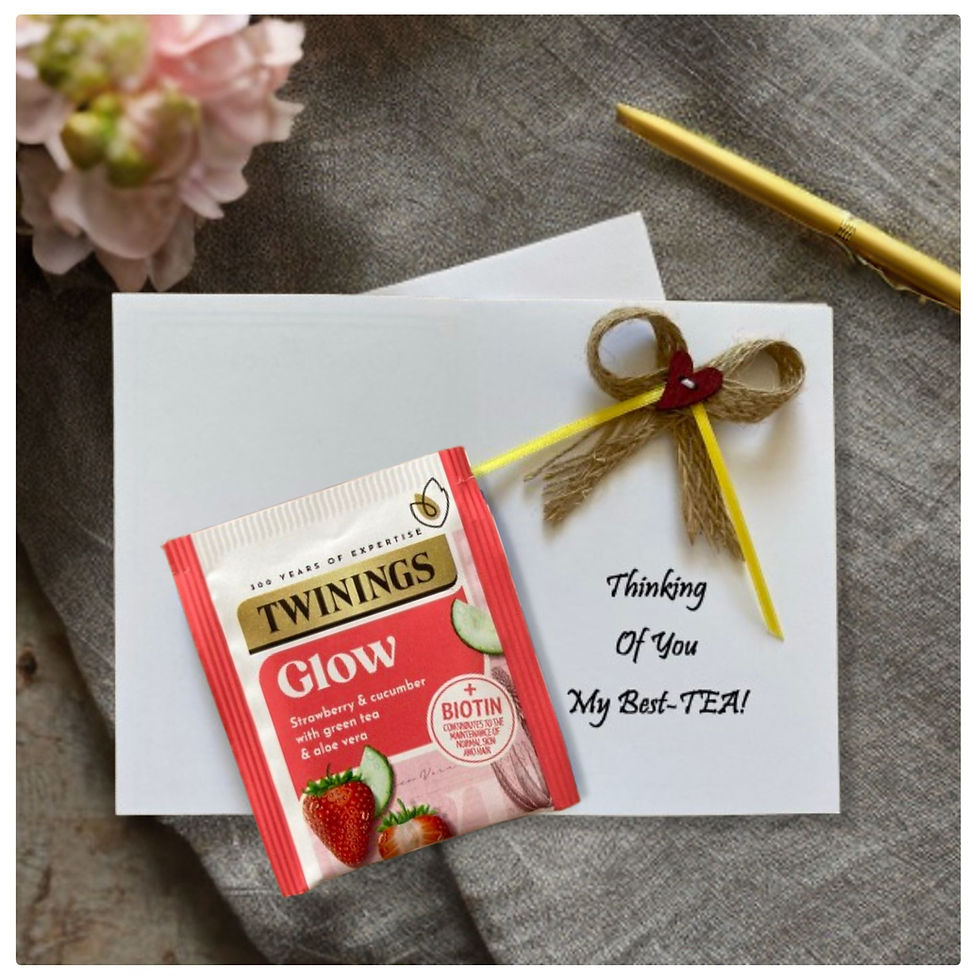 Thumbnail: Small Gift Set  - Greeting Card With Tea And Chocolate Bar