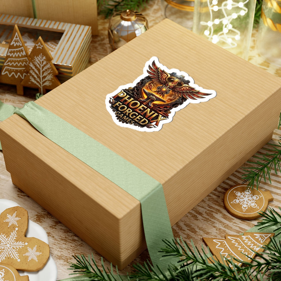 Thumbnail: Phoenix Forged Games Kiss-Cut Sticker — Fiery Phoenix Logo Decal