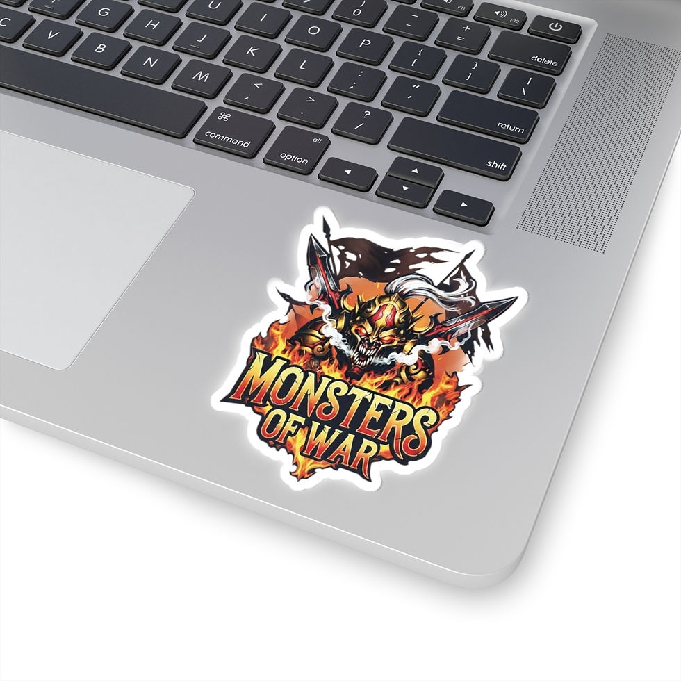 Thumbnail: Monsters of War Sticker — Fiery Demon Skull Gaming Decal