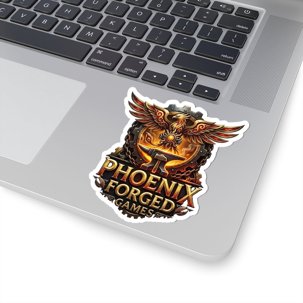 Thumbnail: Phoenix Forged Games Kiss-Cut Sticker — Fiery Phoenix Logo Decal