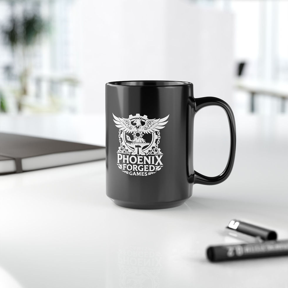 Thumbnail: Phoenix Forged Games Black Mug — Monsters of War Coffee Cup (11oz & 15oz)