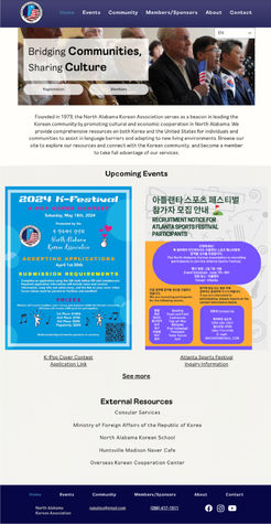 North Alabama Korean Association Website Proposal