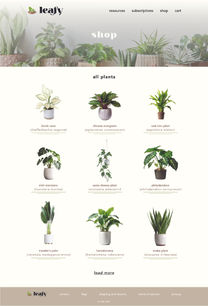 Leafy Website Shopping Page