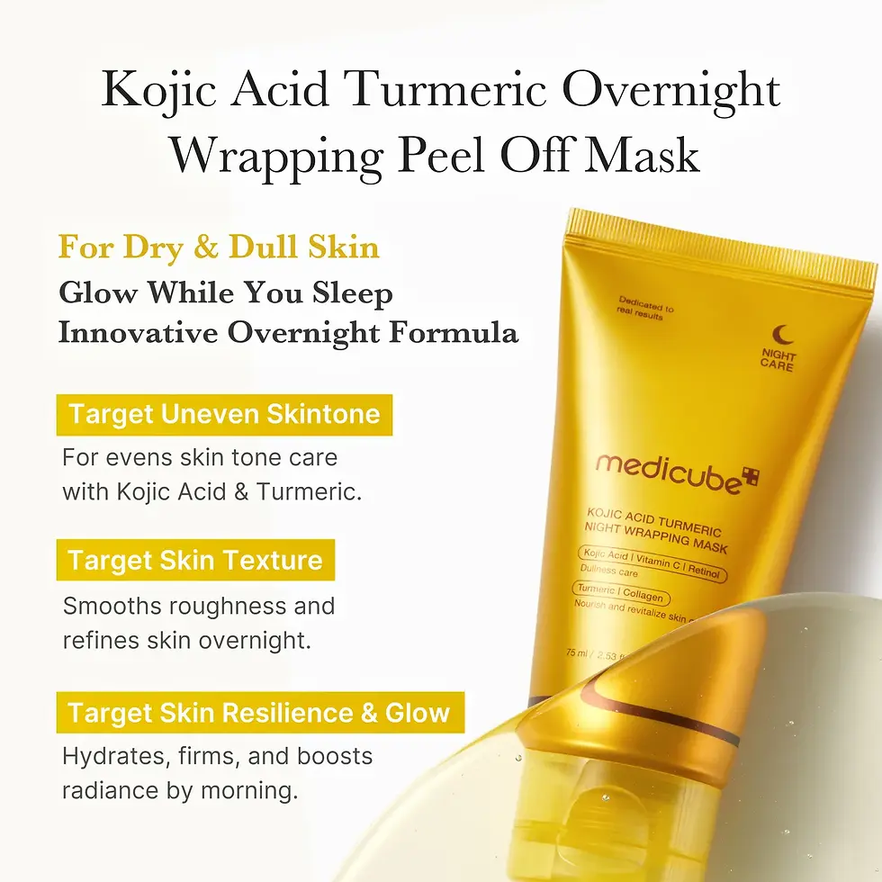 Miniature : Texture gel jaune translucide enrichie en curcuma du Medicube Kojic Acid Turmeric Night Wrapping Mask