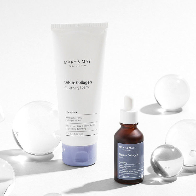 Miniature : MARY & MAY - White Collagen Cleansing Foam, 150ml
