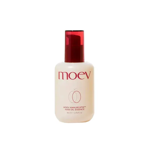 Flacon pompe de MOEV Annurcatin Hair Oil Essence 80ml pour cheveux brillants.