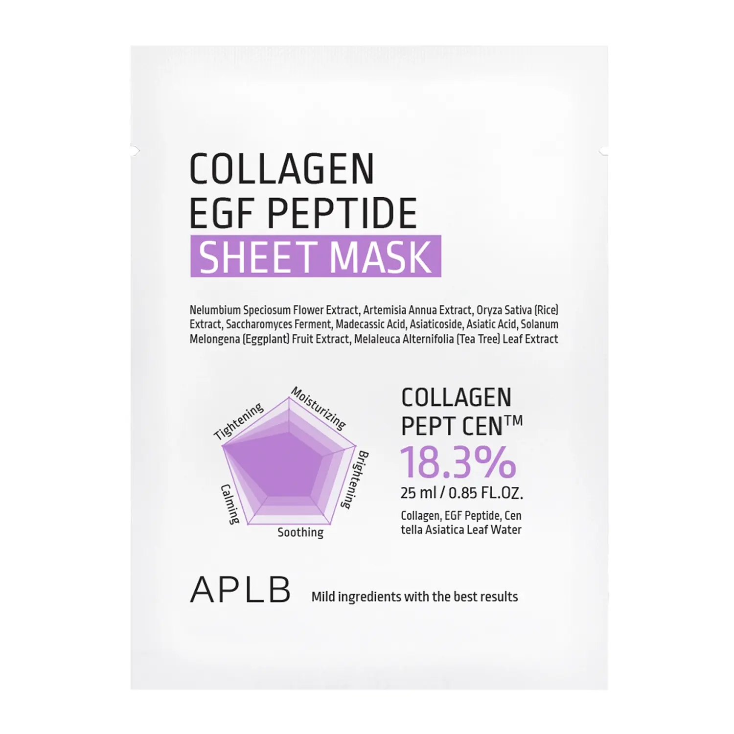 APLB Collagen EGF Peptide Sheet Mask 25 ml – masque visage collagène & peptides