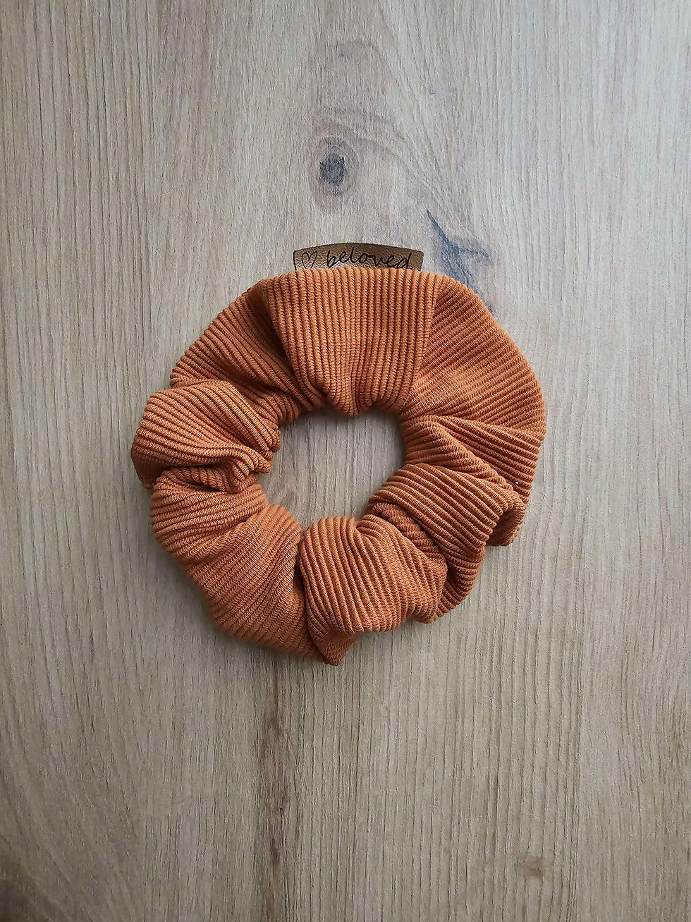 Miniaturbild: BELOVED SCRUNCHIE Ottoman Rib Jersey Cognac
