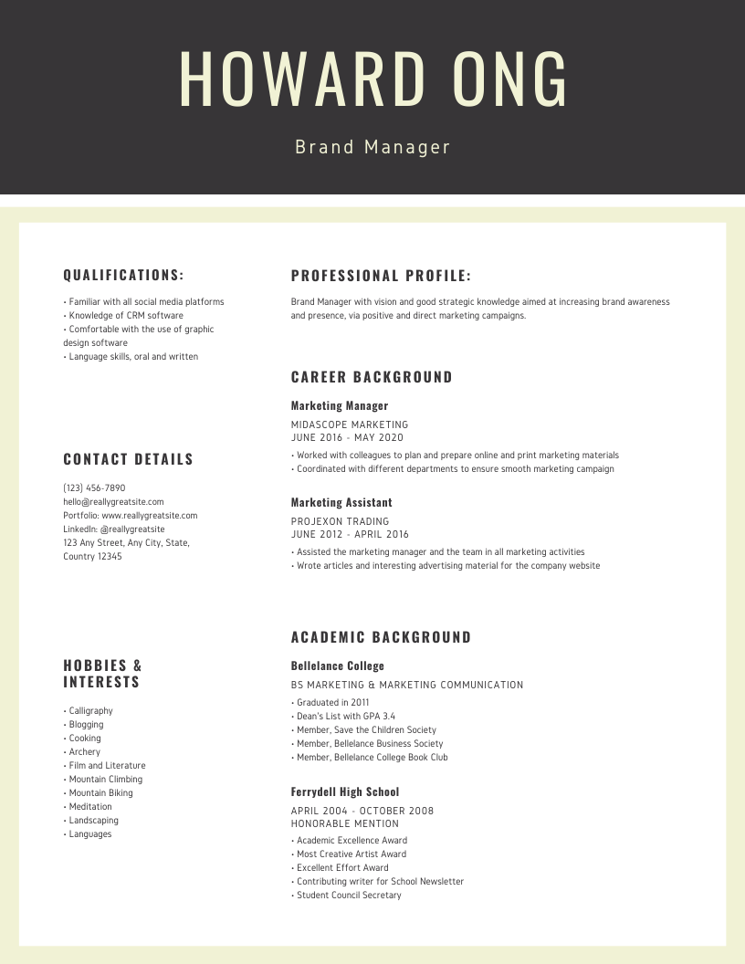 Cream Grey Marketing Professional Corpor