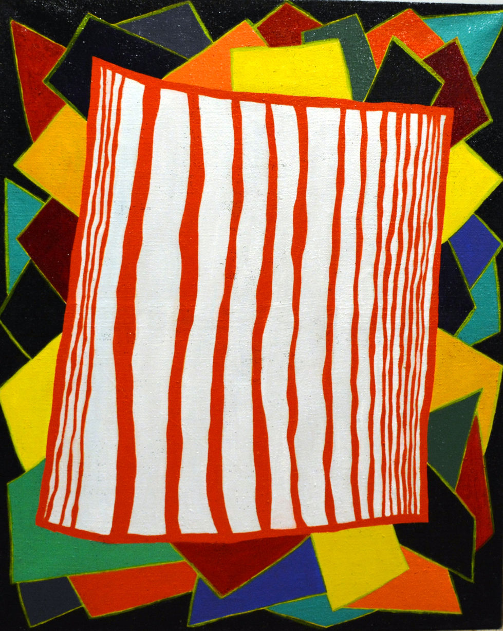 AS IF...IN THE DEEP OF SPACE. 2020.Oil on juta. Cm. 100 x 81. Euro 2700