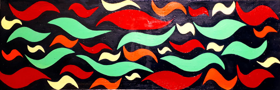 SEA LANDSCAPE Oil on jute. Cm. 30x90. 2021