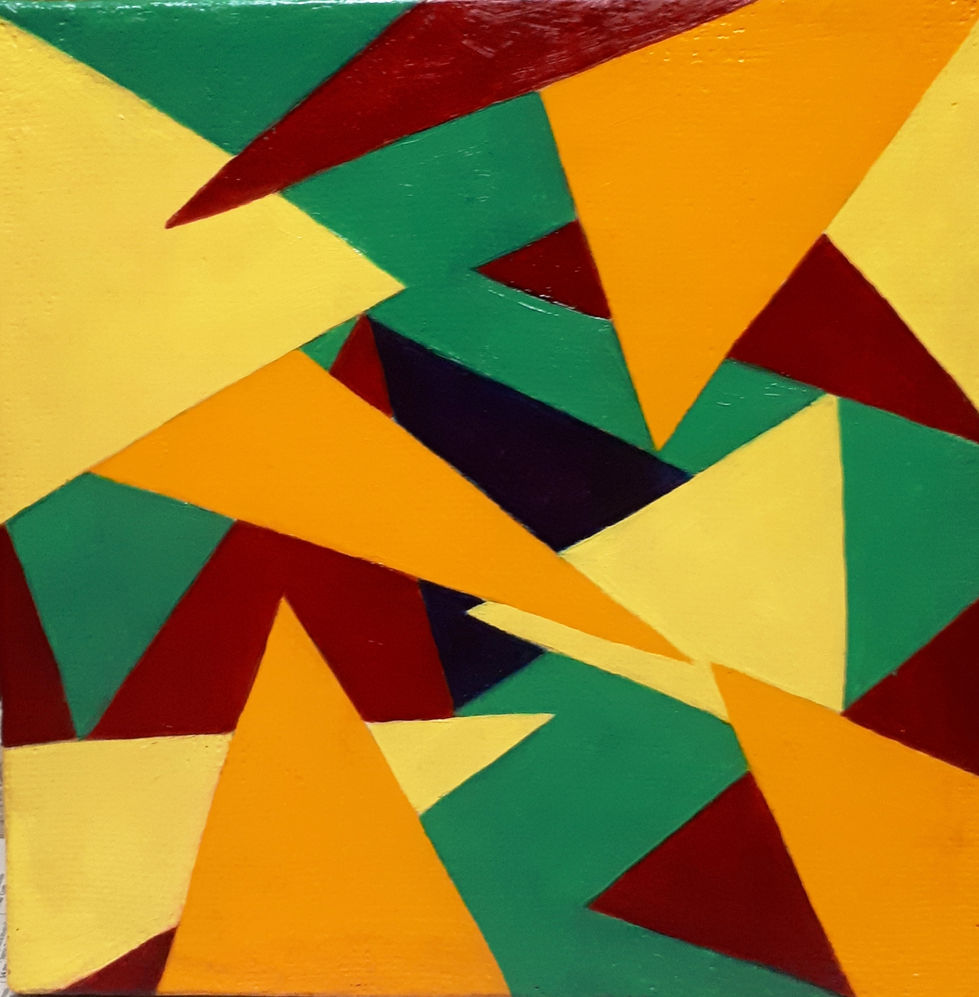 CORNERS Oil on jute cm. 40x40. 2021