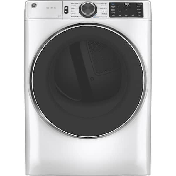 GE 7.8 cu. ft. Smart Front Load Electric Dryer in White with Steam and Sanitize