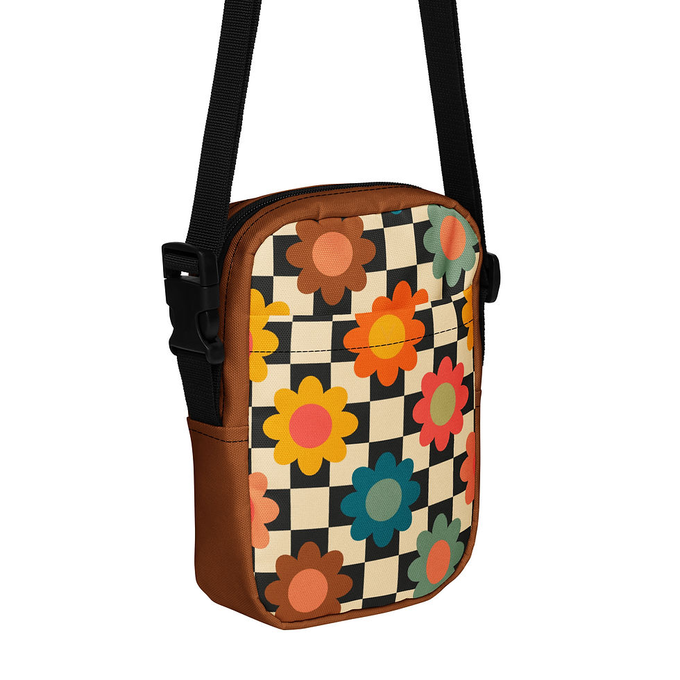 Thumbnail: Flower Power Crossbody Bag | 70s Retro Festival Purse | Groovy Floral 