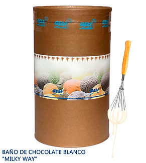 Baño de choclate blanco milky way