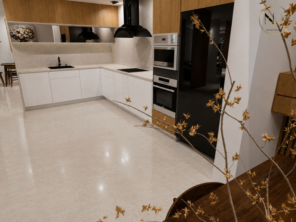 Minimalist luxury kitchen styling in contemporary apartment interior