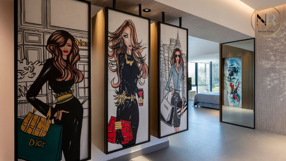 designer display cabinet wall in Dubai luxury interior with custom storage for fashion collection