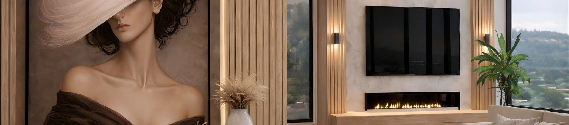 Premium wall art in a luxury interior – large-scale statement artwork by Nrdesign