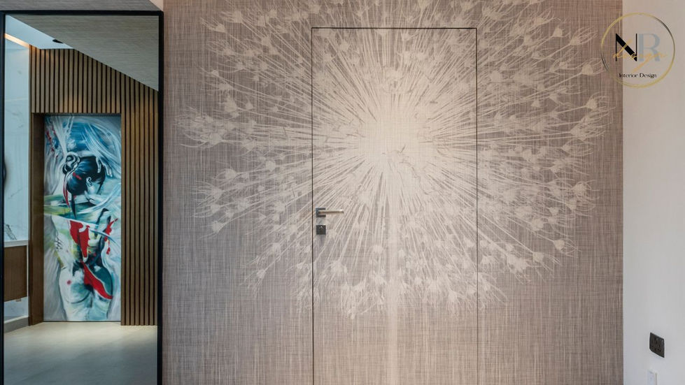 textured wall feature in Dubai luxury interior with subtle lighting and modern design