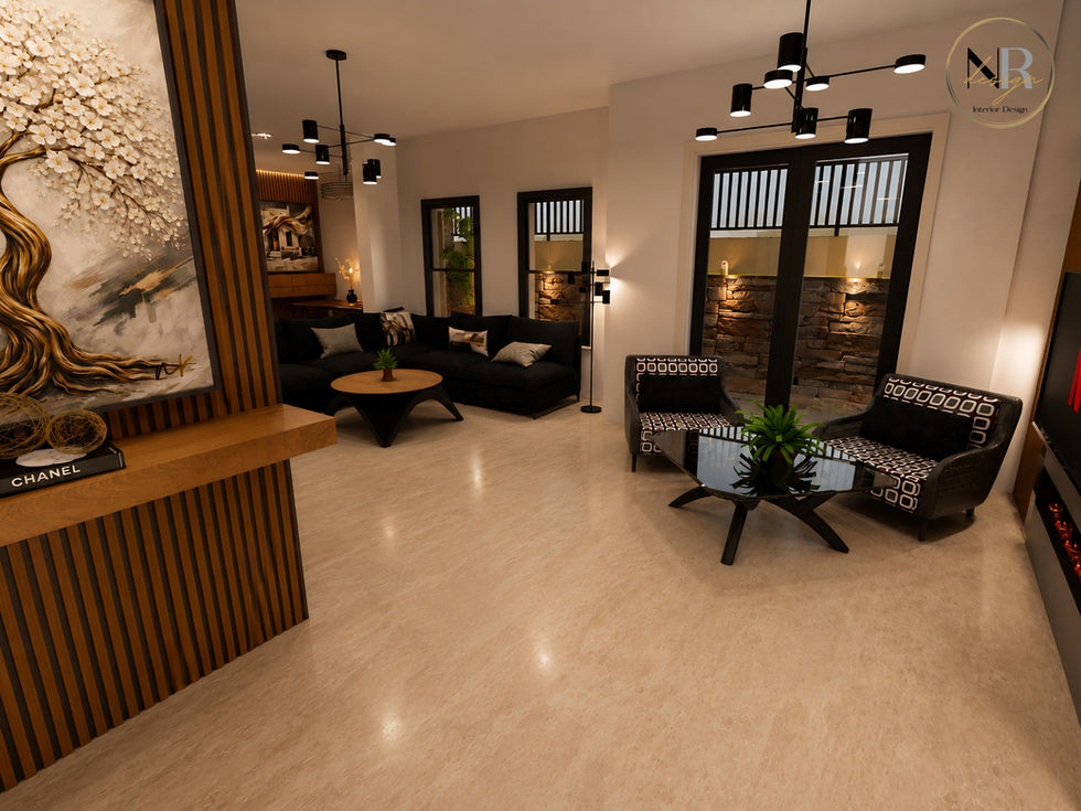 Luxury living room interior design in Galotta residential apartment