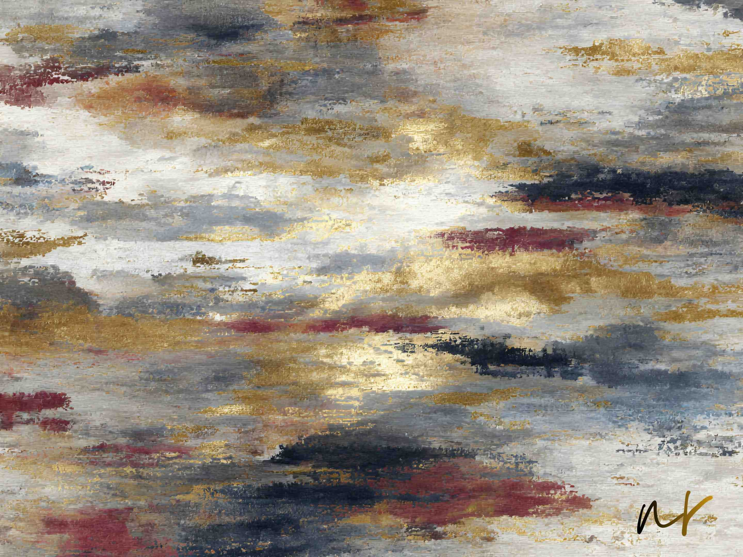 amber ridge landscape wall art abstract gold grey texture canvas close up